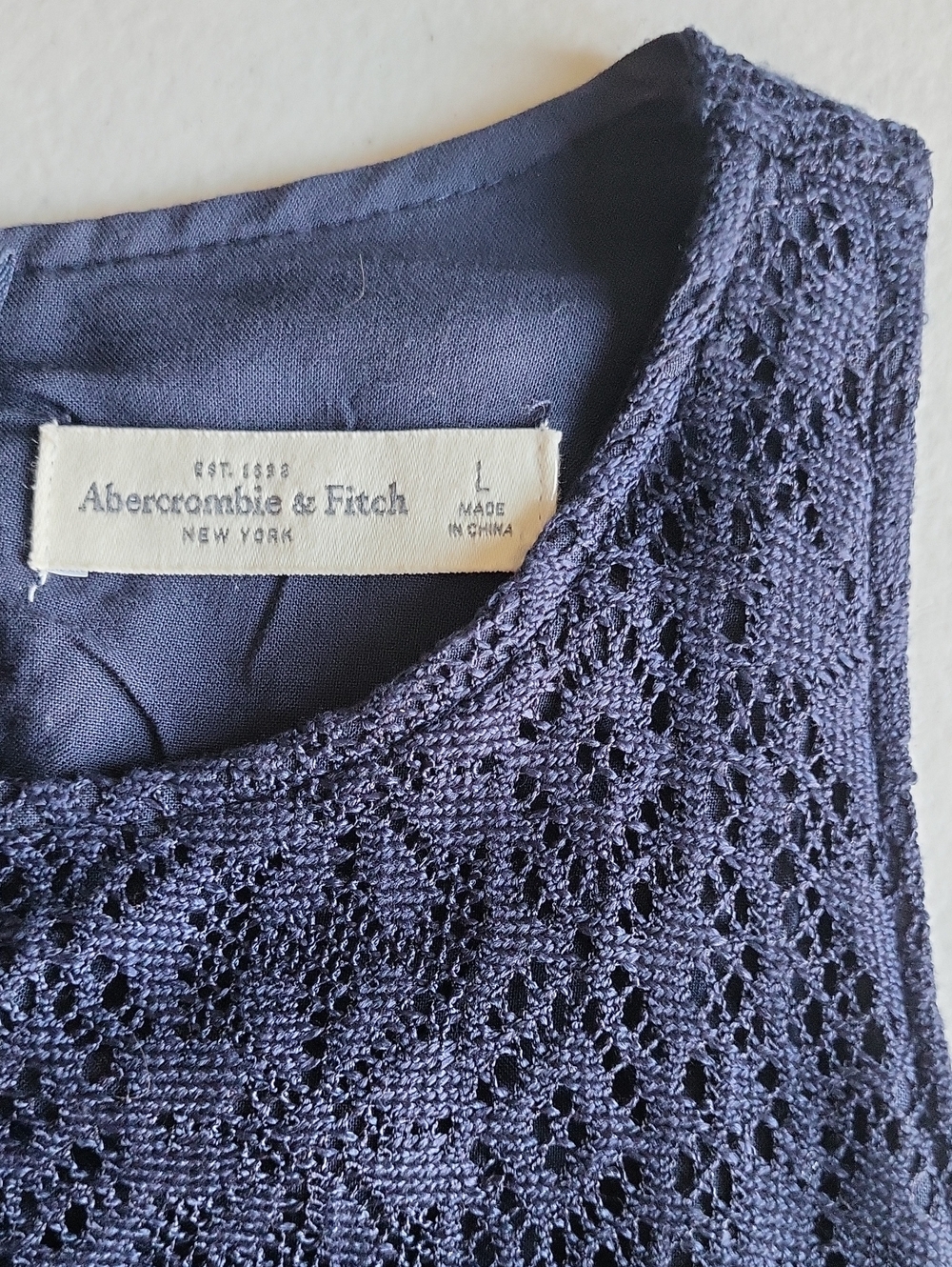 Abercrombie & Fitch Navy Lace Sleeveless Dress - Picture 3 of 4